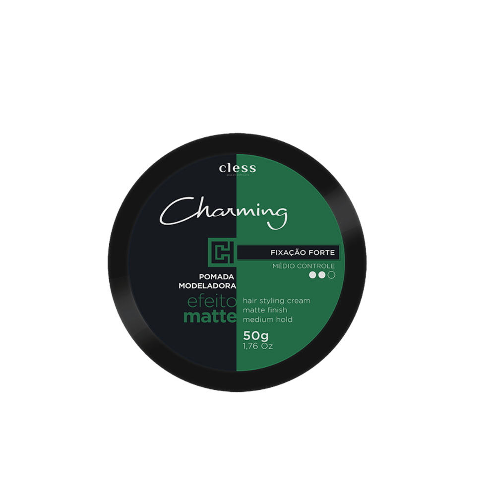 Pomada Modeladora Efeito Seco Forte Charming Men 50g - Shopmano