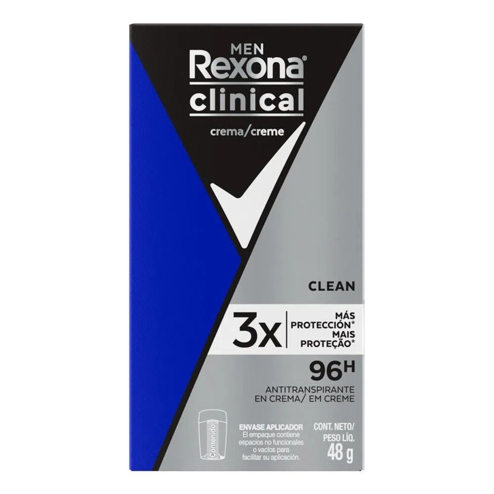 Desodorante Creme Clean Rexona Men Clinical 48g - Shopmano