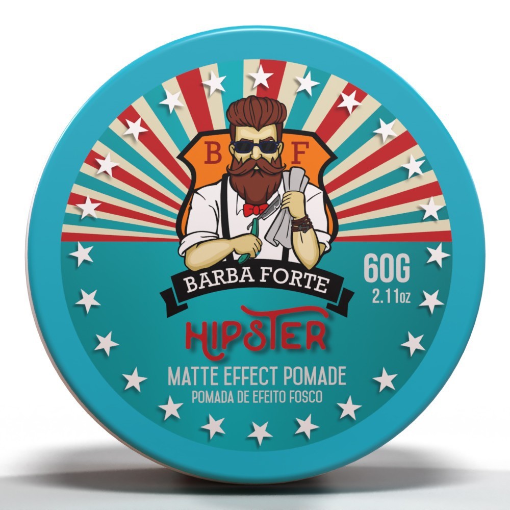 Pomada Efeito Fosco Matte Effect Hipster Barba Forte 60g - Shopmano