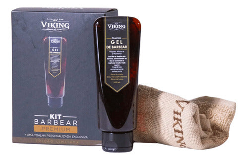 Kit Barbear Premium Gel E Toalha Viking - Shopmano