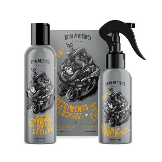 Kit Fator de Crescimento para Cabelo e Peeling Pré Shampoo Don Alcides - Shopmano