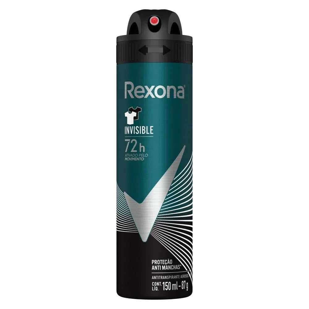 Desodorante Men Invisible Aerosol Rexona 150ml - Shopmano