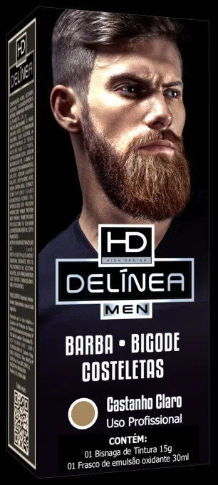 Tinta Para Barba E Bigode Castanho Claro Delínea Men 15g