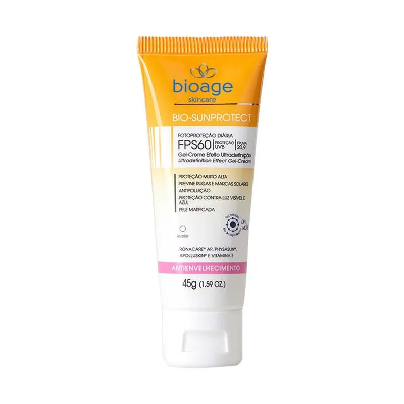 Protetor Solar Antienvelhecimento Sun Protect Gel FPs 60 Bioage 45g