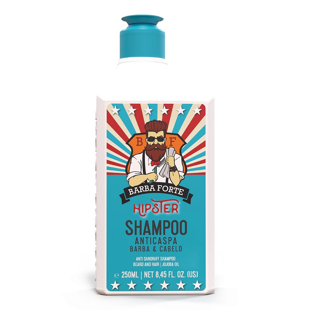 Shampoo Anticaspa Cabelo e Barba Hipster Barba Forte 250ml - Shopmano