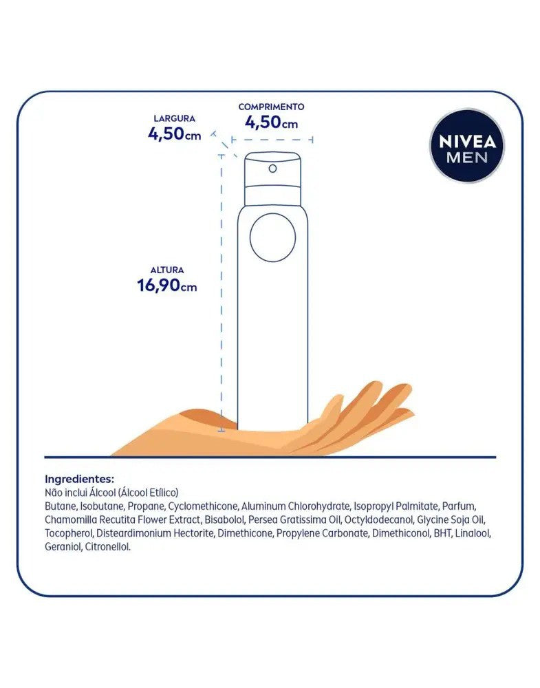 Desodorante Aerosol Cool Kick Nivea Men 150ml - Shopmano