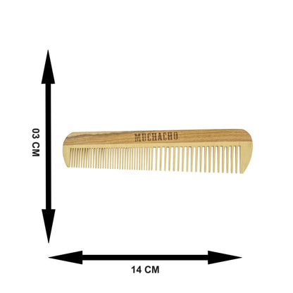 Pente de Madeira para Barba Duplo Dentes Muchacho