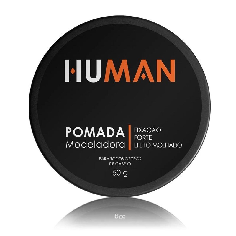 Pomada Modeladora Efeito Molhado Fixação Forte Human 50g - Shopmano