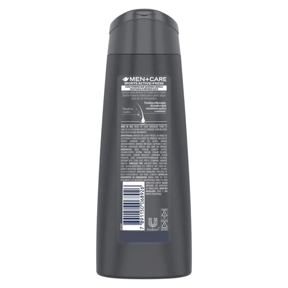 Shampoo Cabelo Barba Corpo Sports Dove Men Care 200ml