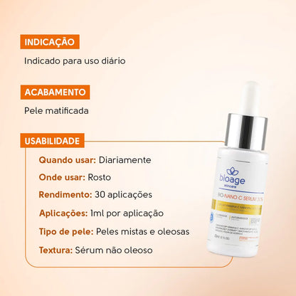 Sérum Facial com Vitamina C Bio-Nano C Bioage 30ml