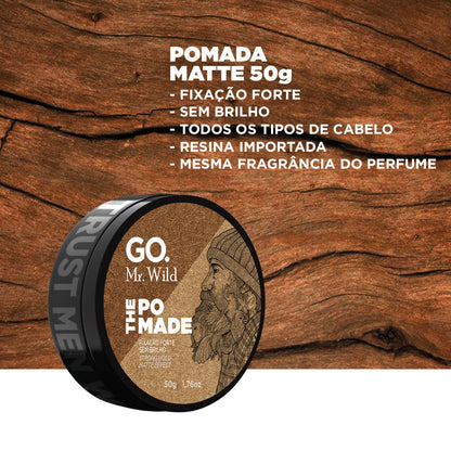 Pomada Modeladora Efeito Matte Fixa Forte Mr Wild Go Man 50g