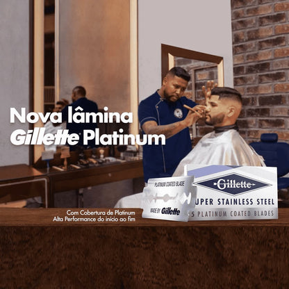 Lâmina De Barbear Gillette Platinum Duplo Fio Com 5 Lâminas