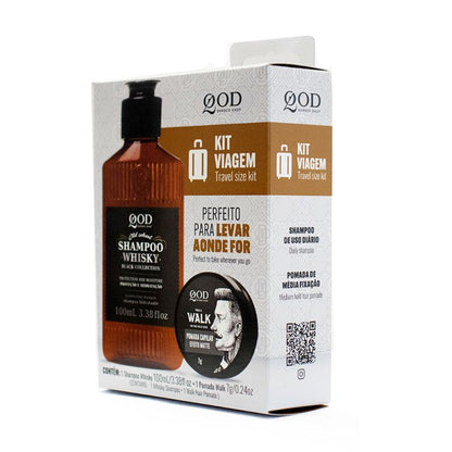 Kit Viagem Shampoo Whisky e Pomada Walk QOD Barber Shop - Shopmano