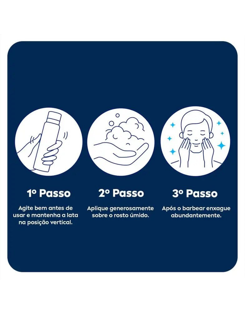 Espuma de Barbear Sensitive Nivea Men 200ml - Shopmano