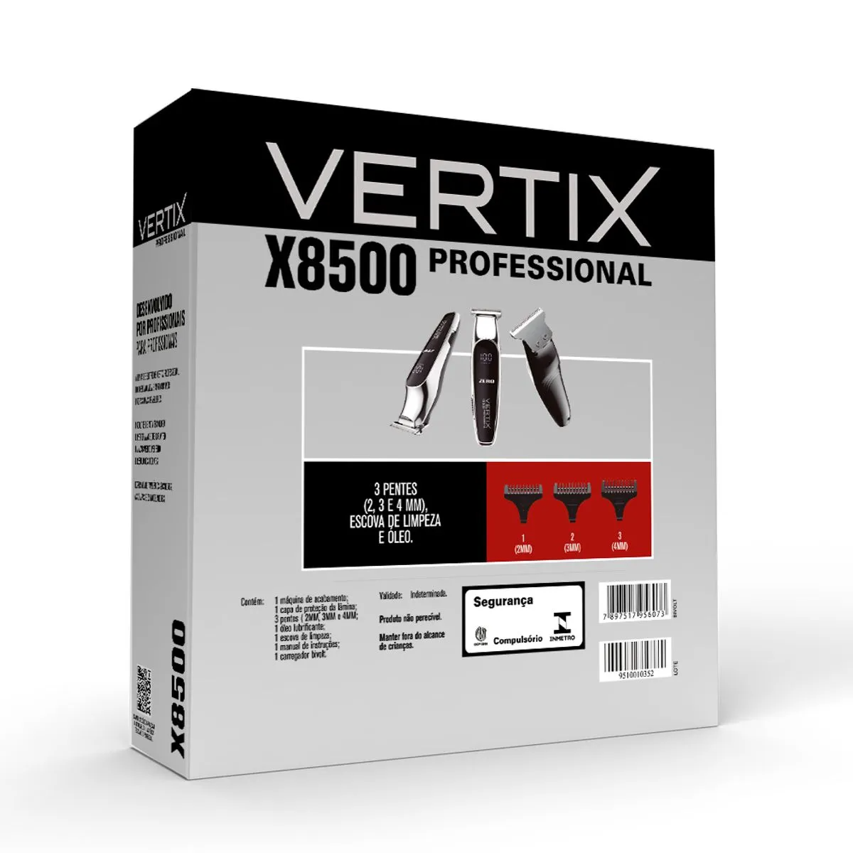 Máquina de Acabamento Profissional Zero Gap X8500 Lithium Vertix