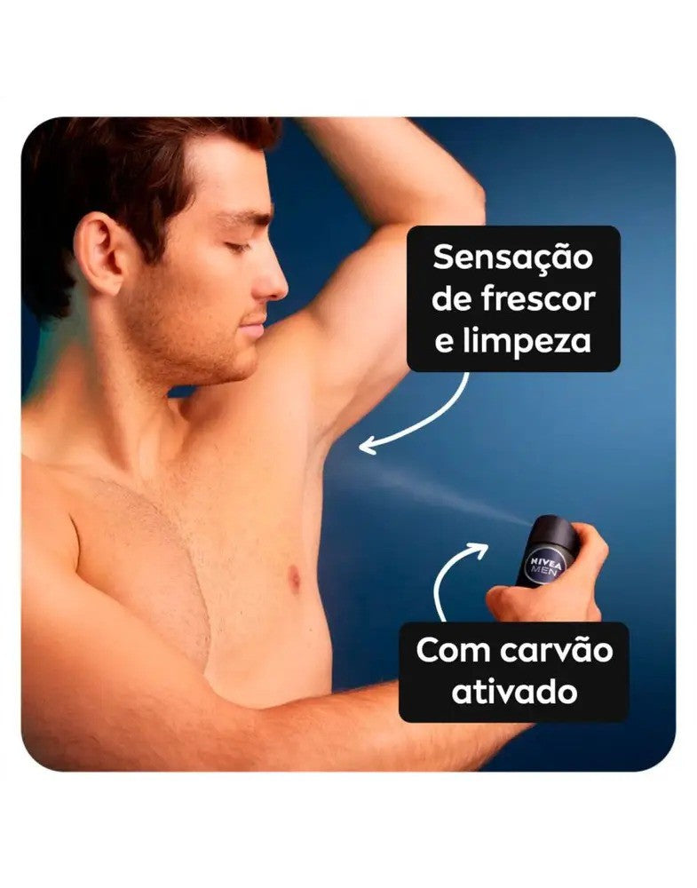 Desodorante Deep Beat Carvão Ativado Aerosol Nivea Men 150ml - Shopmano