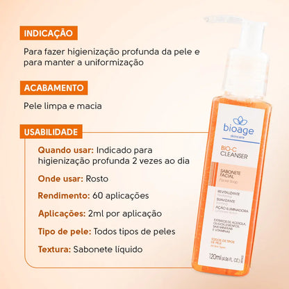 Sabonete Facial com Vitamina C Bio-C Cleanser Bioage 120ml