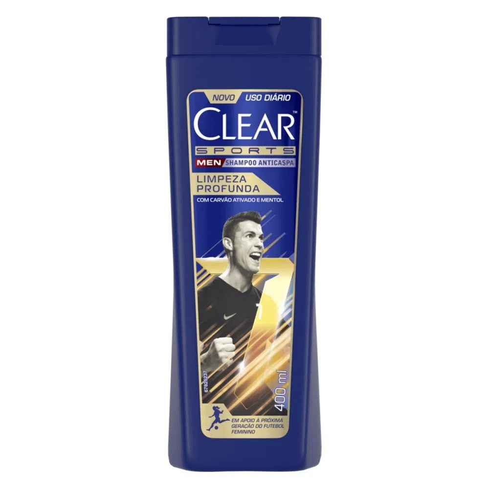 Shampoo Anticaspa Sports Limpeza Profunda Clear Men 400ml - Shopmano