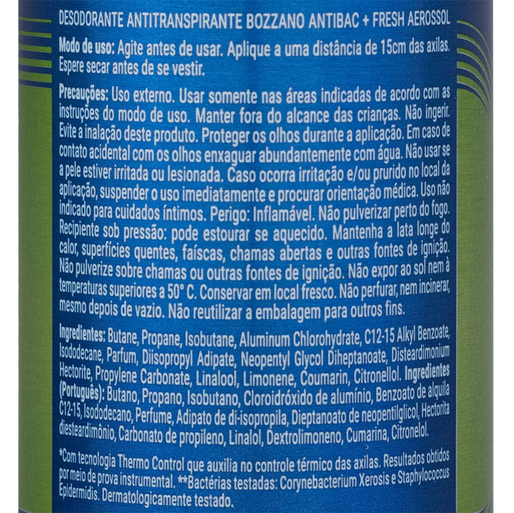 Desodorante Aerossol Masculino Bozzano Fresh 150ml