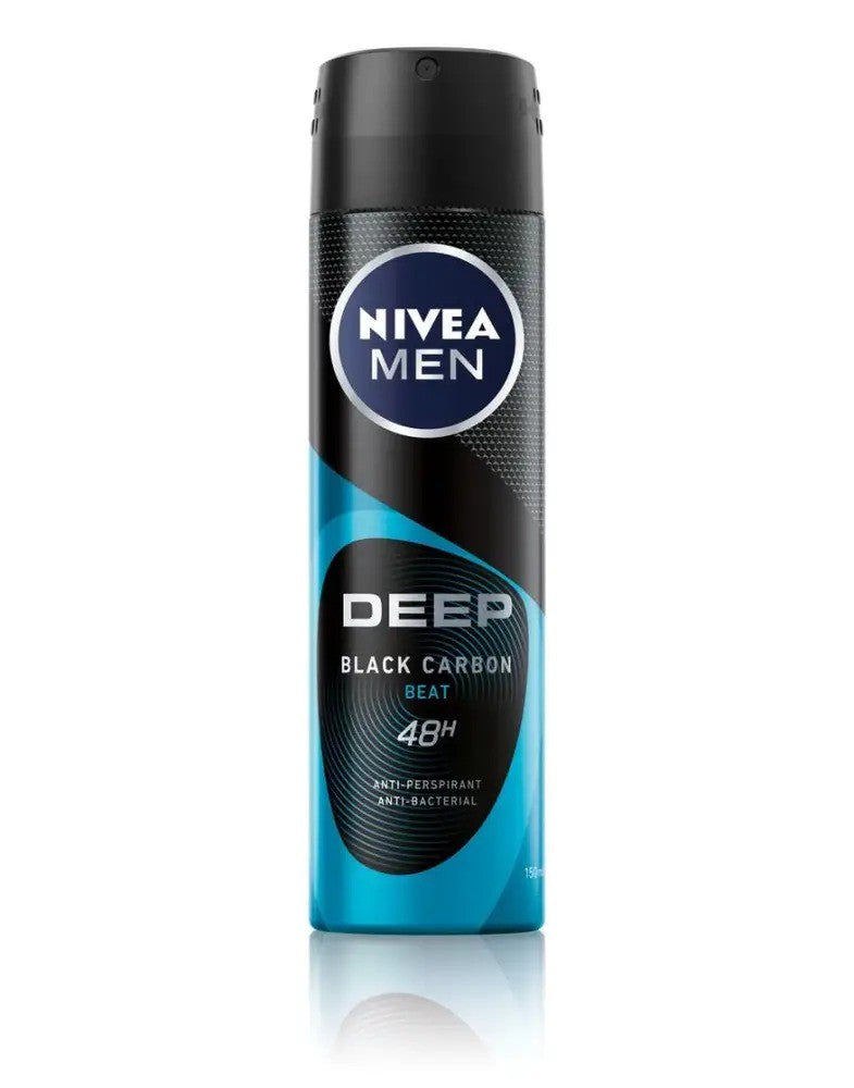 Desodorante Deep Beat Carvão Ativado Aerosol Nivea Men 150ml - Shopmano