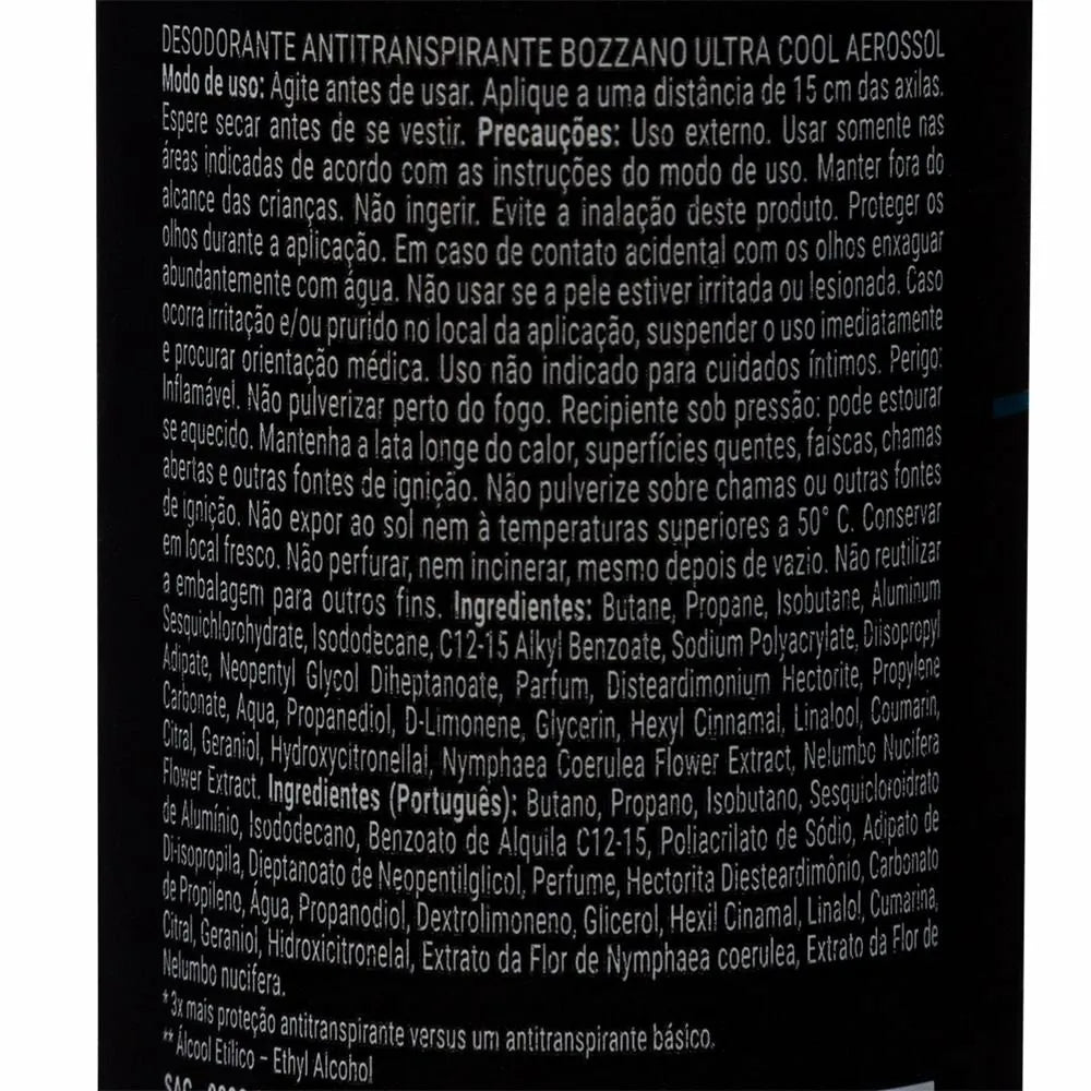 Desodorante Aerosol Bozzano Clinical Ultra Cool 150ml