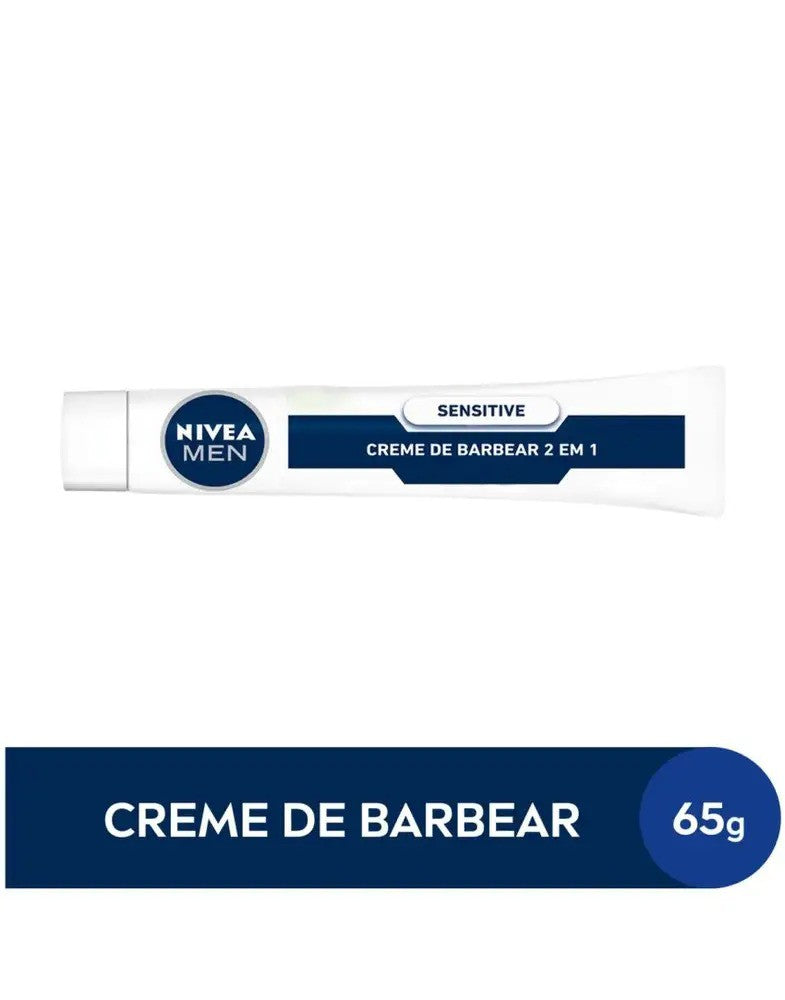 Creme de Barbear Sensitive 2 em 1 Nivea Men 65g - Shopmano