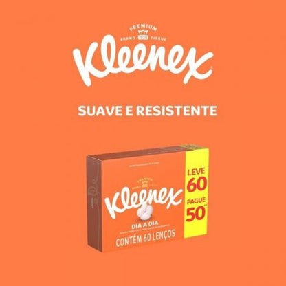 Lenço de Papel Dia a Dia Leve 60 Unidades Kleenex - Shopmano