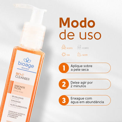 Sabonete Facial com Vitamina C Bio-C Cleanser Bioage 120ml