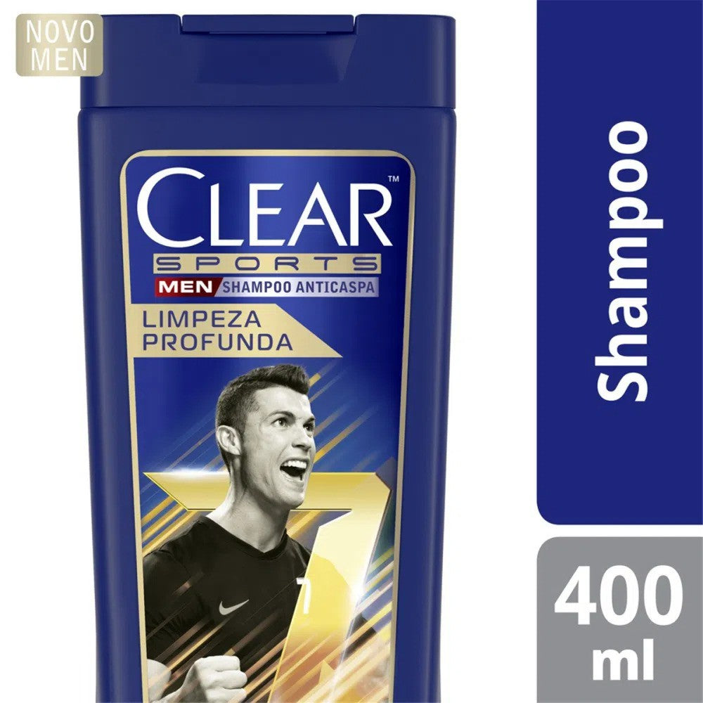 Shampoo Anticaspa Sports Limpeza Profunda Clear Men 400ml - Shopmano