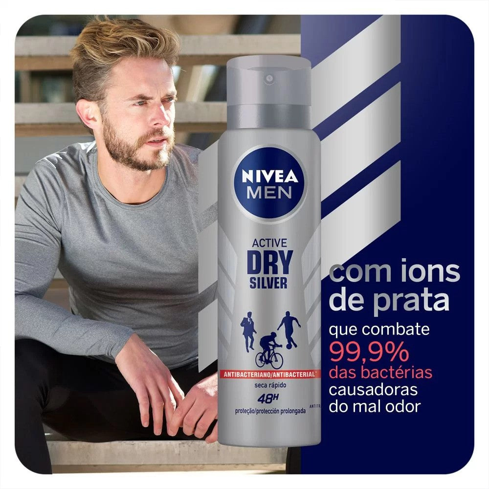 Desodorante Antitranspirante Silver Protect Nivea Men 150ml - Shopmano