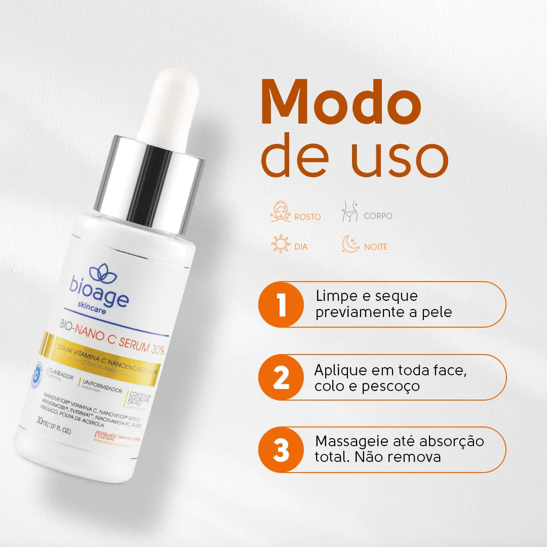 Sérum Facial com Vitamina C Bio-Nano C Bioage 30ml