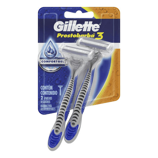 Aparelho De Barbear Gillette Prestobarba 3 Com 2 Unidades - Shopmano