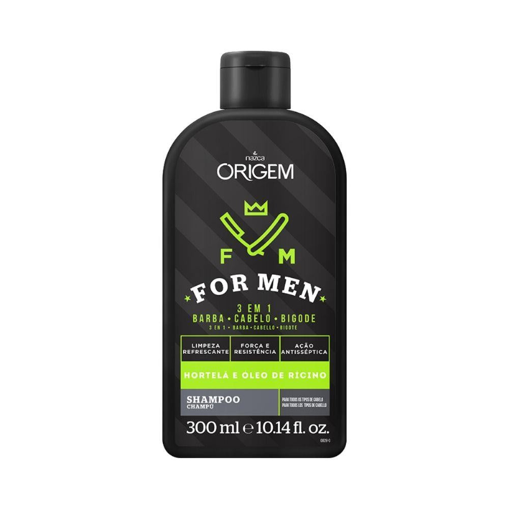 Shampoo para Barba Cabelo e Bigode Origem For Men 300ml - Shopmano