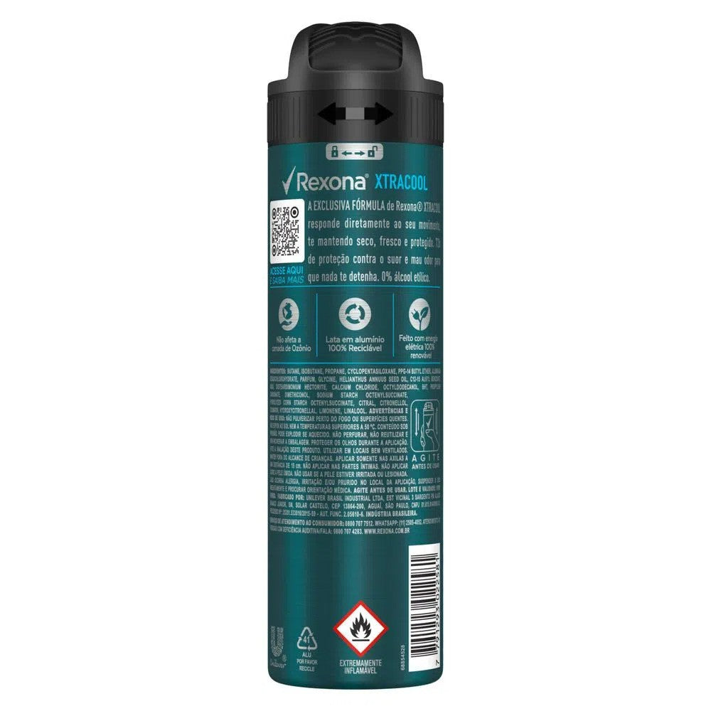 Desodorante Aerosol Masculino Xtracool Rexona Men 150ml - Shopmano