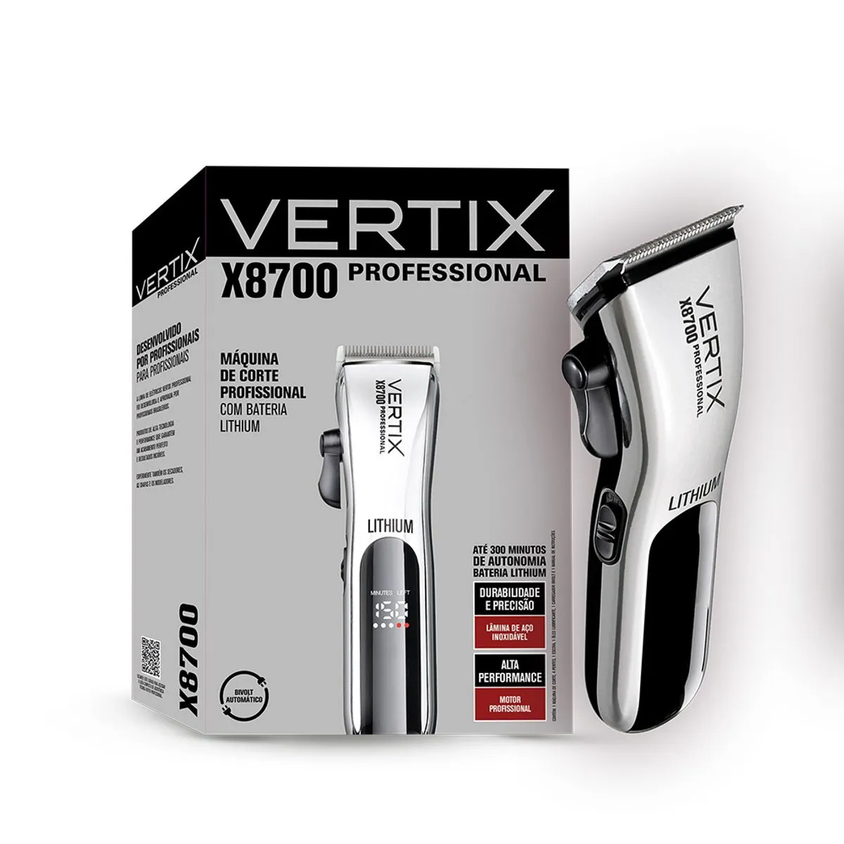 Máquina de Corte Profissional X8700 Bateria Lithium Vertix