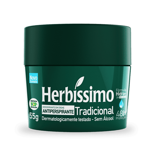 Desodorante Creme Tradicional Herbíssimo 55G - Shopmano