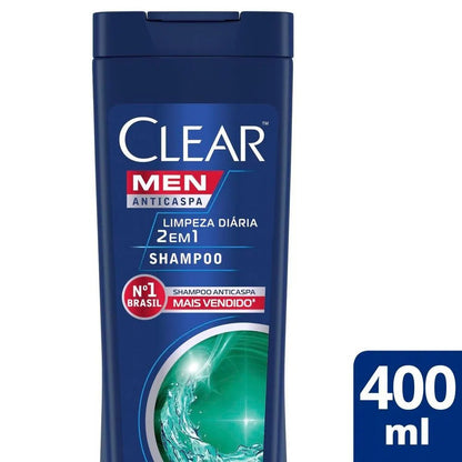 Shampoo Anticaspa Limpeza Diária 2 Em 1 Clear Men 400ml - Shopmano