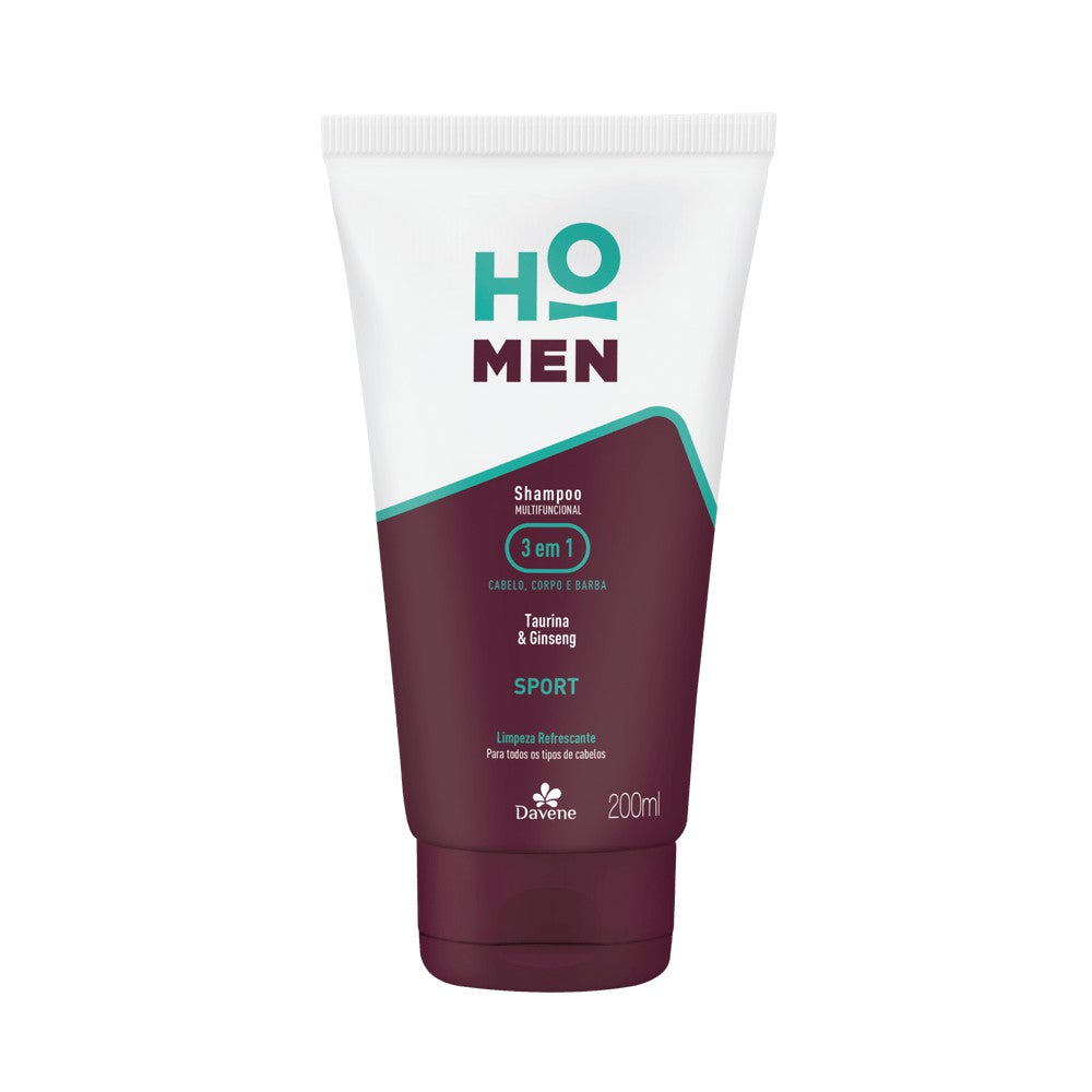 Shampoo Cabelo Corpo e Barba Ho Men Sport Davene 200ml - Shopmano