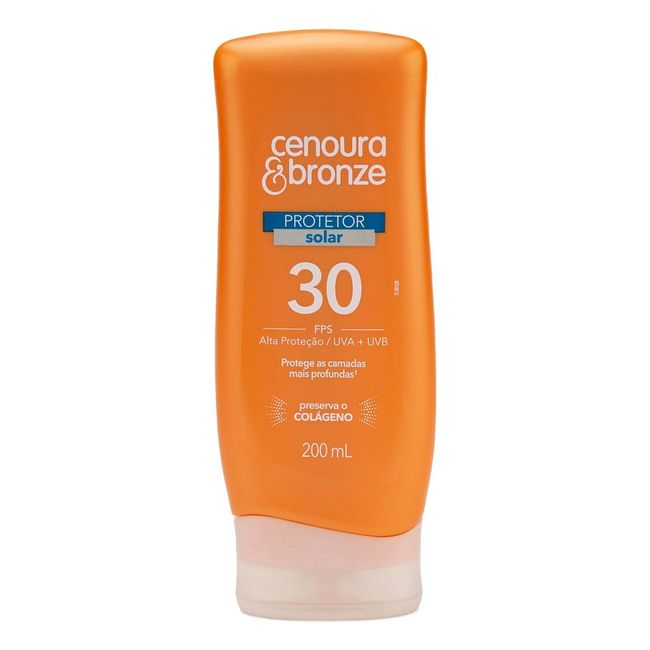 Protetor Solar Fps 30 Cenoura E Bronze 200ml - Shopmano