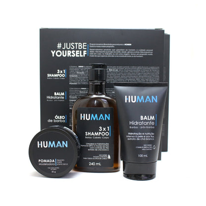 Kit Cuidados Diários Shampoo Pomada E Balm Human - Shopmano