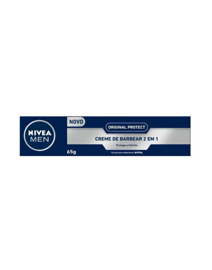 Creme de Barbear Original Protect 2 Em 1 Nivea Men 65g - Shopmano