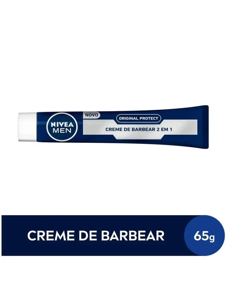 Creme de Barbear Original Protect 2 Em 1 Nivea Men 65g - Shopmano