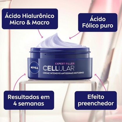 Creme Facial Antirrugas Nivea Cellular Expert Filler Noite 49g - Shopmano