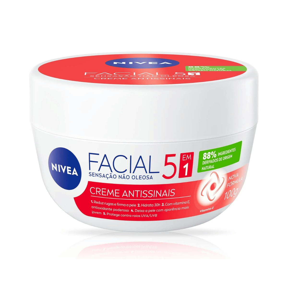 Creme Hidratante Facial Nivea Antissinais 5 em 1 100g - Shopmano