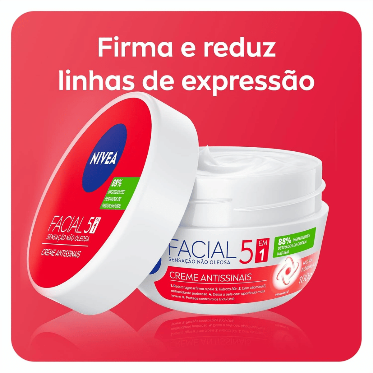 Creme Hidratante Facial Nivea Antissinais 5 em 1 100g - Shopmano