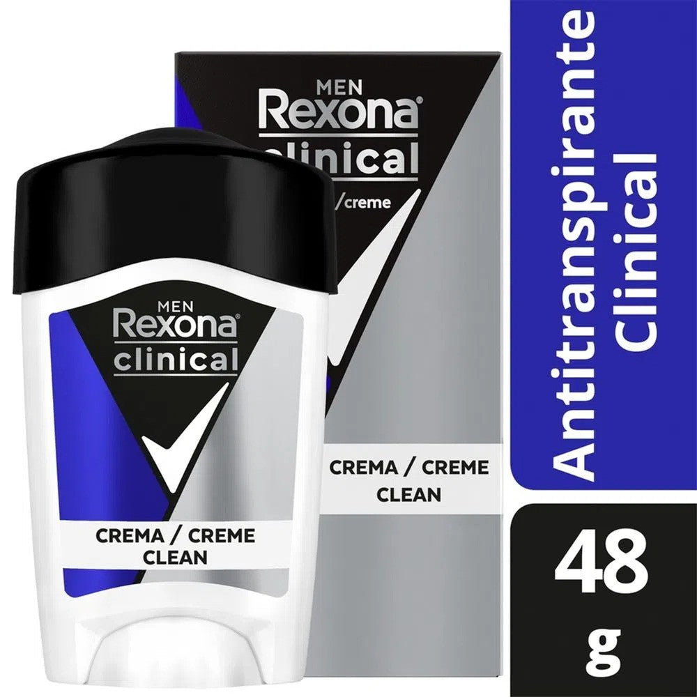 Desodorante Creme Clean Rexona Men Clinical 48g - Shopmano