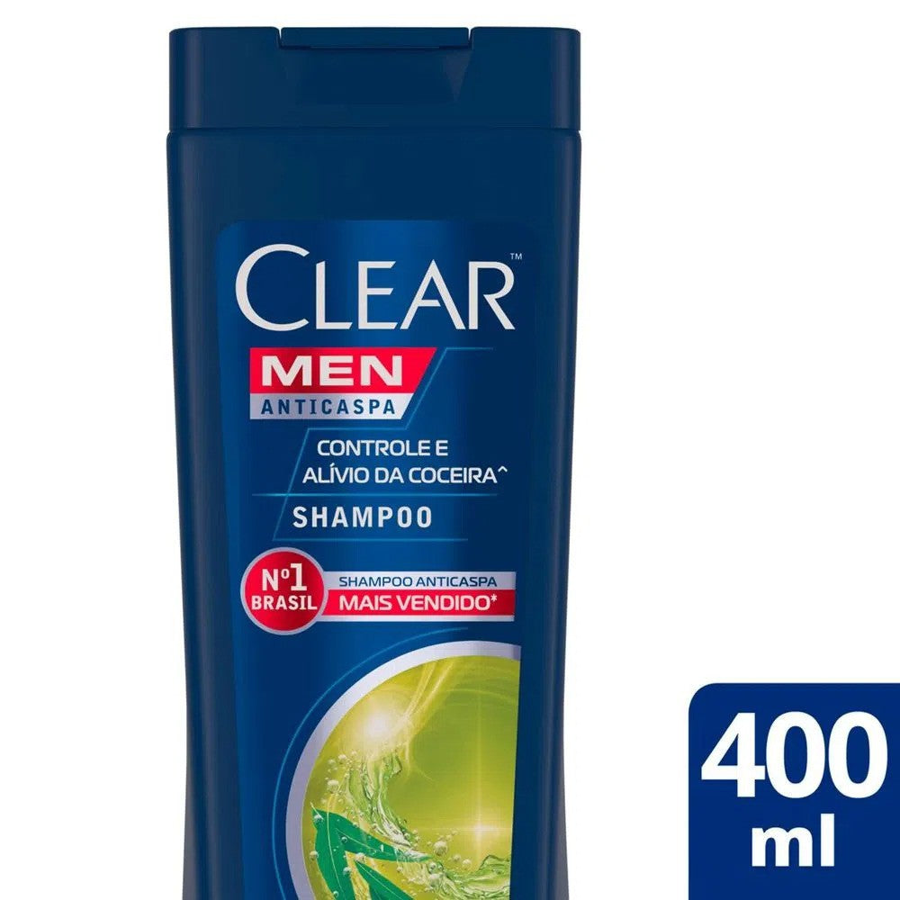 Shampoo Anticaspa Controle Alívio da Coceira Clear Men 400ml - Shopmano