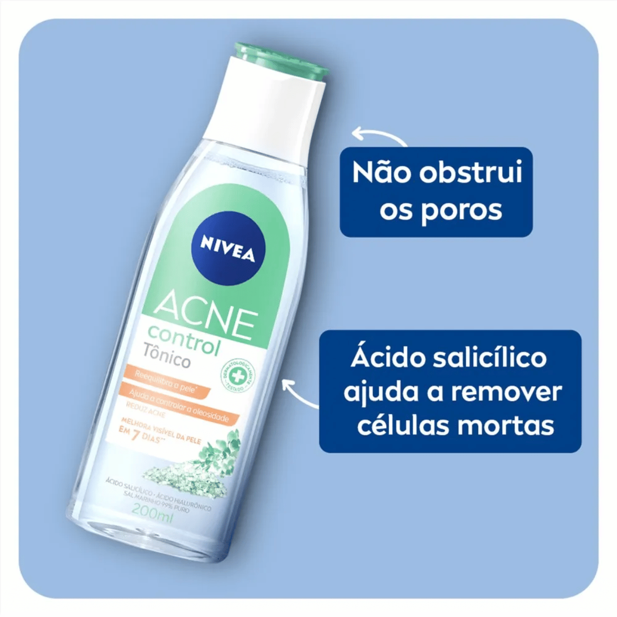 Tônico Facial Acne Control Nivea 200ml - Shopmano