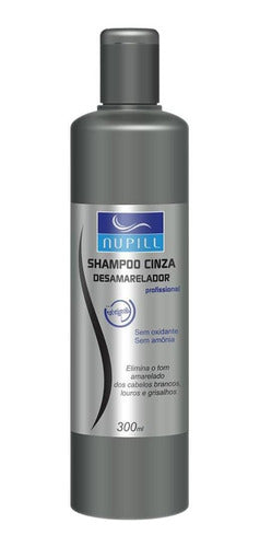 Shampoo Cinza Desamarelador Cabelos Grisalhos Nupill 300ml - Shopmano