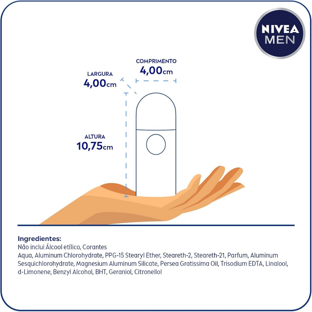 Desodorante Roll-On Nivea Men Active Dry Impact 72h 50ml - Shopmano